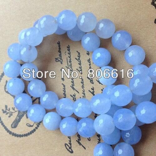 10MM 78Pcs-1Lot Sky Blue Natural Stone Ground Profile Loose Bead Strands Jewelry Beads Accessories