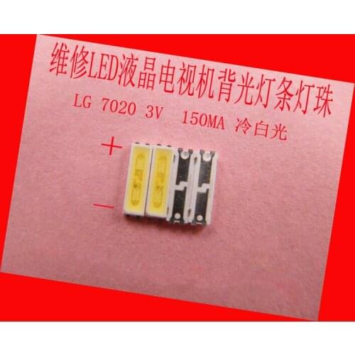 100piece/lot FOR repair LG Toshiba Sharp LCD TV LED backlight Article lamp SMD LEDs 3V 7020 Cold white light emitting diode