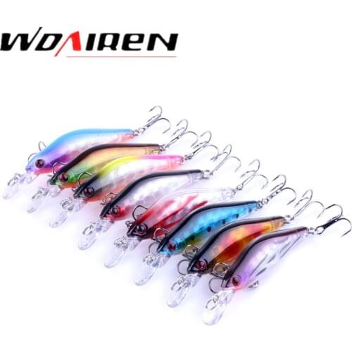 8Pcs/Lot Minnow Fishing lure Set Pesca Artificial 8cm 6.3g laser Hard Baits Pencil Lures Fish Wobbler Carp Fishing Tackle
