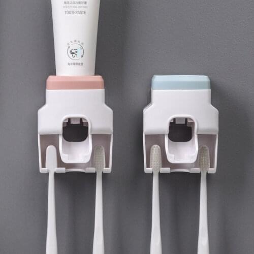 Automatic Toothpaste Dispenser Squeezer Toothpaste Dust-proof Toothbrush Holder Wall Mount Stand Bathroom Accessories