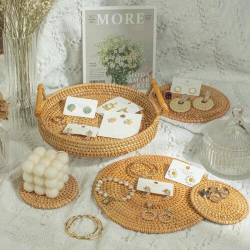 Bamboo Natural Earrings Rings Display Holder Jewelry Display Stand Bracelets Bangles Display Rack