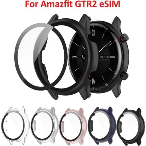 Case for Amazfit GTR 2 eSIM 2e Protective Case For Amazfit GTR 2 2e Tempered Glass Screen Protectors Cover Bracelet Frame