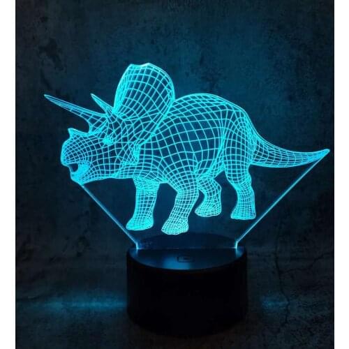 Dinosaur 3d Night Light Animal 7 Colors USB Table Lamp for Kid Bedroom Decor Lighting Remote Control Touch Lampara Lampe