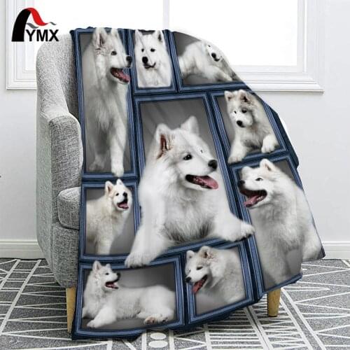 FYMX Animal Dog Blanket Cat Elephant Giraffe Dinosaur Flannel Blankets For Bedroom Living Room