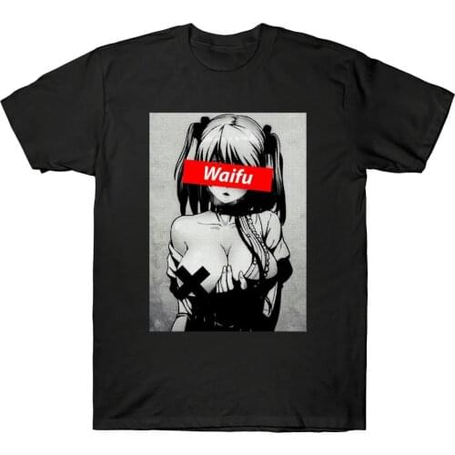 Waifu Shirt Otaku Hentai Cute Girl T Shirt Men Summer Short Sleeve Cotton Clothing Concert T Shirt Tees Harajuku Streetwear