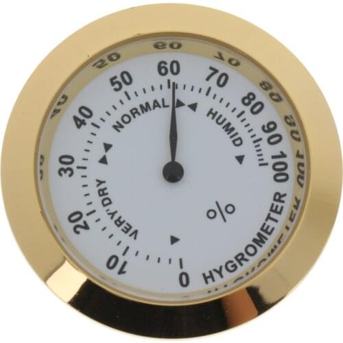 Round Durable Guitars Hygrometer Humidity Meter Stringed Instruments for Acoustic/Wood Guitar Parts Golden