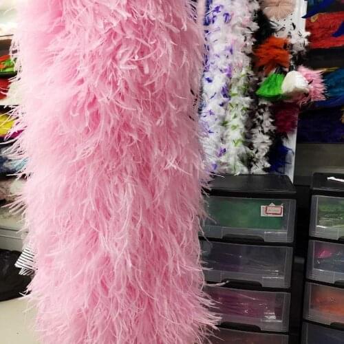 Hot Sale 10 Meters Pretty 5 Layer Light Pink Natural Ostrich Feather Weddings Parties Home Improvement Scarves Decoration