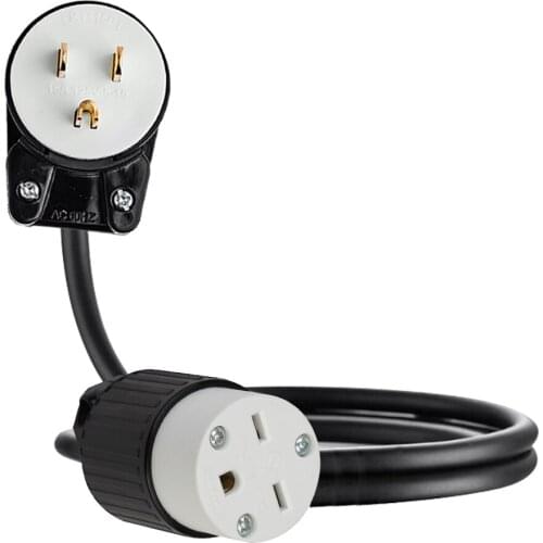 JORINDO 90° elbow design male plug NEMA5-15P to 6-15R female head socket American standard connector conversion wire