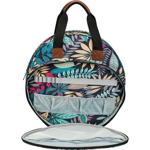 1 piece of 600d Oxford cloth Round blue leaf hand-embroidered bag embroidery thread storage bag embroidery bag