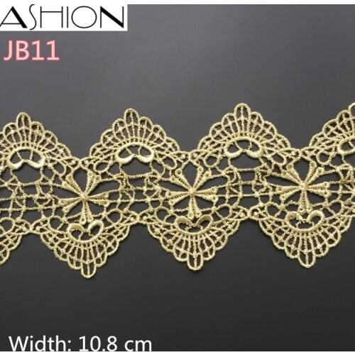 ASHION DIY Venice gold Lace trim Garment Accessories Sewing Edge Trim Wedding Lace fabric JB11 Width 108mm