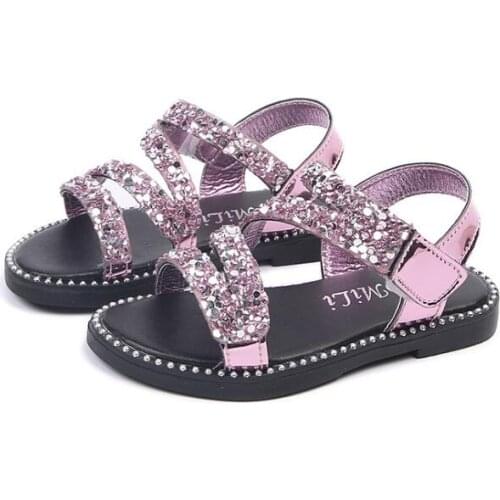 Summer Baby Girls Shoes Comfortable Children Sandals Rhinestone Breathable Child Non-slip Sandals Shoes Soft Casual Kids Shoes