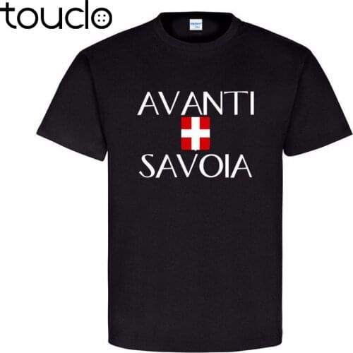 Summer Style Free Shipping T shirt Design Avanti Savoia Italien Schlachtruf Wappen Abzeichen Haus Savoyen Tee Shirt