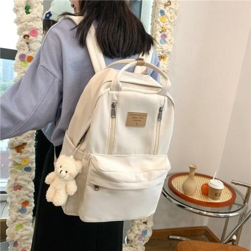 Multifunctional double zipper female backpack large capacity girl girl laptop backpack student shoulder bag Korean school bag