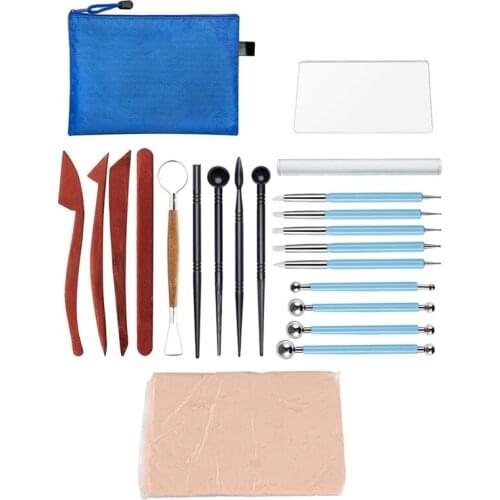 20 Pieces Modeling Clay Sculpting Tools Set Polymer Clay Tools & 1x 1Kg Soft Clay Clay Polymer Clay