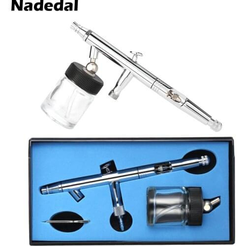 Nasedal 0.5mm 22cc Siphon Feed Dual-Action Airbrush Set for Art Craft Painting Auto Paint Hobby Air Brush Nail