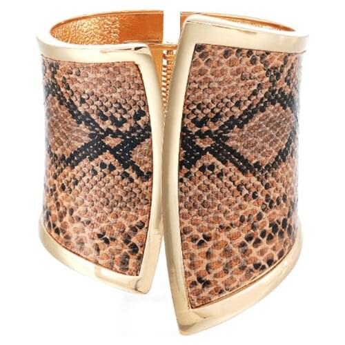 New Product Snake-patterned Alloy Bracelet Asymmetric Wide Female Bracelet Wild Personality Jewelry