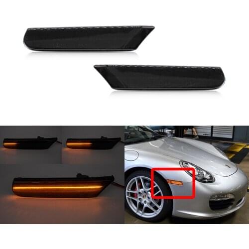 Fits For Porsche 911 Boxster Type 986 1996-2004 Smoked Dynamic Amber Led Car Side Marker Lights Turn Signal Lamps