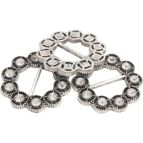10pieces Rhinestone Buckles with Crystal for DIY Ribbon Slider Wedding Accessories Decoration