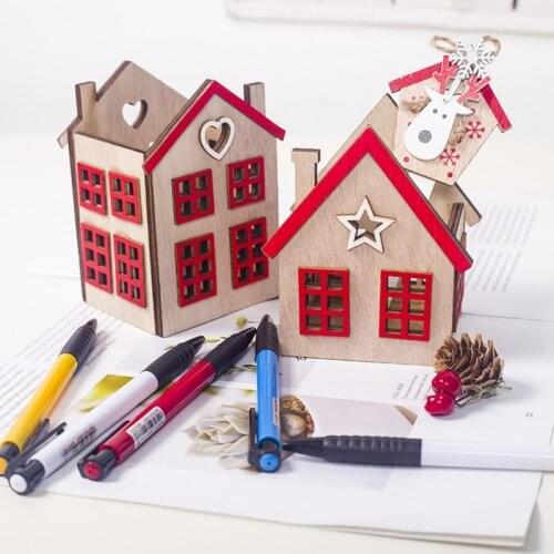 Christmas Wooden House Candlestick Beautiful Practical and Distinctive Christmas Party Decorations