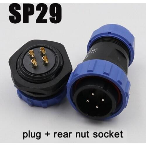 SP29 Aviation Plug Rear Nut Socket 2 3 4 7 8 9 10 12 16 17 20 24 26 Pin IP68 Waterproof Aviation Cable Wire Connector