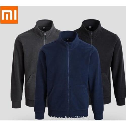 Youpin Cottonsmith Autumn Winter Men fleece zipper Sweatshirt male Casual warm Tracksuit Jacket Outerwear Coat