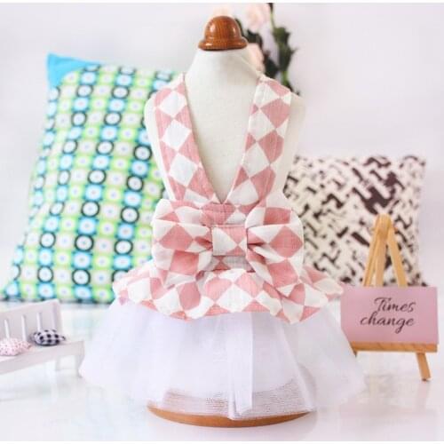 Spring and Summer New Girl Dog Dresses for Small Dogs Princess Bow Sling Vest Skirt Pet Dog Clothes Pet Tutu