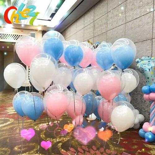 100pcs 12 inch Transparent Latex Balloons Can Fill With Confetti Mini Clear Balloon DIY Cake Decoration for Baby Shower Birthday