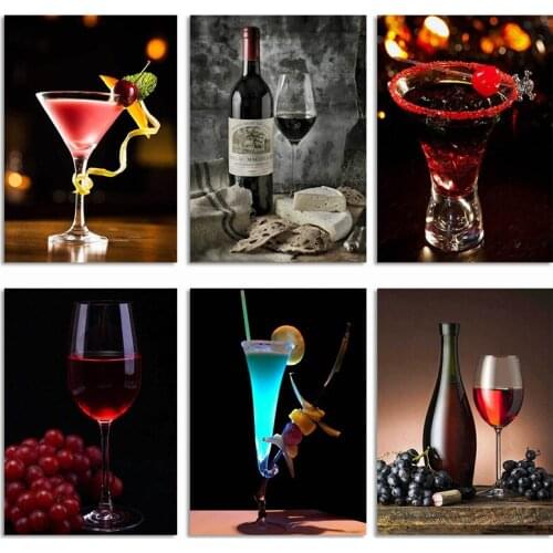Cross Stitch Mosaic Sale Diamond Embroidery Wine Glass Diamond Painting Red Wine Picture Home Decoration Gift Full Set Of Tools