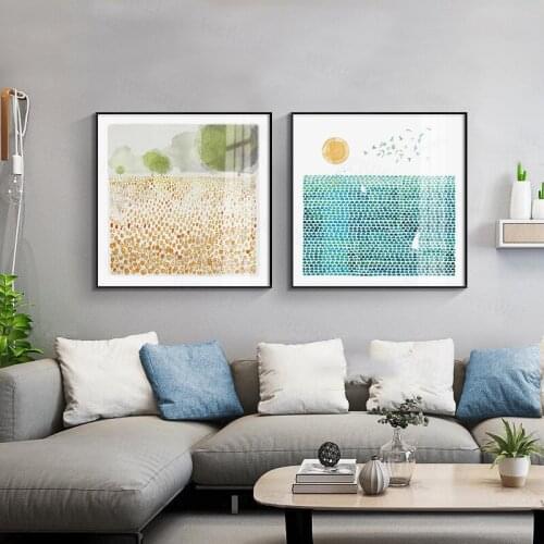 Weiwei Canvas Printings Art Nordic Fresh Natural Landscape Home Decoration Paintings Posters and Prints Wall Pictures Square