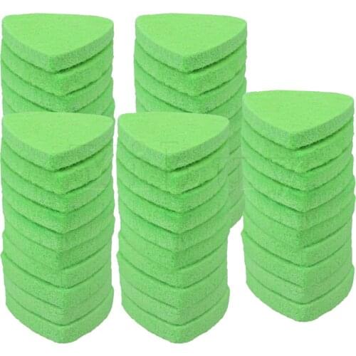 Yibuy 3x2.5cm Green Ukulele Bass Guitar Felt Picks Plectrums Set of 50