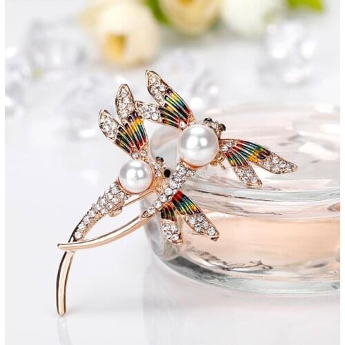 Bows Insect Butterfly Women Brooches Simulated Pearls Dragonfly Fashion Jewelry for Women Girls Brooch Pins