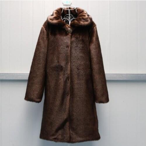 S/9Xl Newest Womens Oversized Long Section Warm Fake Fur Outwears Winter Autumn Female Fashion Faux Fur Overcoats K1207