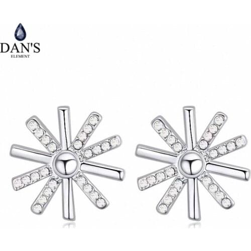 DANS 5 Colors Real Austrian crystals Stud earrings for women Earrings s New Sale Hot Round 120702