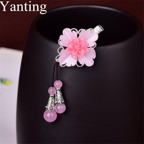Yanting Sweet Pink Hair Clips 2019 For Women Girls Hair Jewelry Candy Color Female Resin Flower Hairpin Wholesale Gift 0128