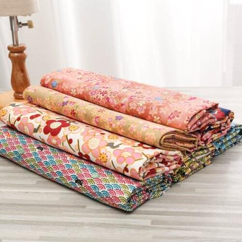 DIY Cotton Sewing Material Japanese Floral Pattern Fabric For Home Craft Cloth 50*160cm TJ1287
