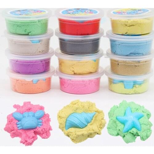12 Color Baby Boy Girl Children Space Sand Modeling Clay Barrel Packaging Learning Educational Toy Antistress Supplies Best Gift