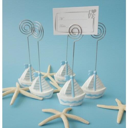 200pcs New Arrival Sailing boat Place Card Holder Wedding Favors for the table Quality guarantee Free shipping