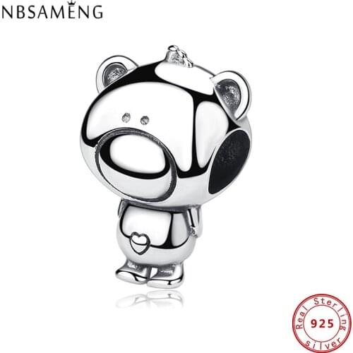 2020 100% 925 Sterling Silver CZ Charms Love Bead Charm Pendant Fit Original Bracelets DIY Women Jewelry