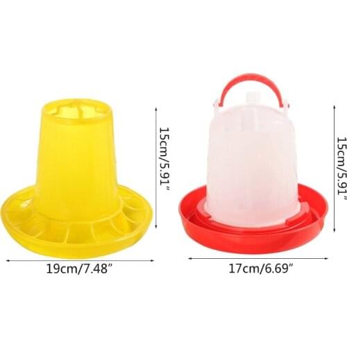 203F Chick Feeder and Waterer Kit Durable Plastic Bucket Gravity Fed Water Container Can Food Dispenser for Duck Poultry
