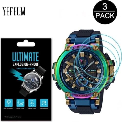 3PCS LCD Clear Film Explosion-proof Screen Protector Cover For Casio G-SHOCK MTG B1000 B1000RB B1000BD B1000D B1000B-1A4 B1000B