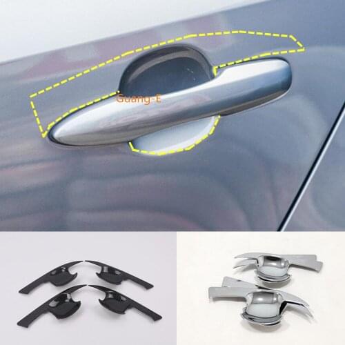 Car Body Styling Cover Trim ABS Chrome/Carbon Fiber External Door Bowl Stick Frame 4pcs For Toyota Corolla Altis 2019-2020