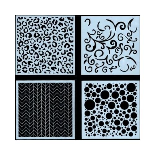 4PCS Leopard print round pvc Layering Stencils for DIY Scrapbooking/photo album Decorative Embossing DIY Paper Cards Crafts