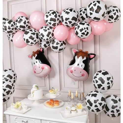 58pcs/lot Cow Party Balloons Farm Party Balloons Cow Balloons Pink Balloons baby shower balloons birthday party wedding decorati