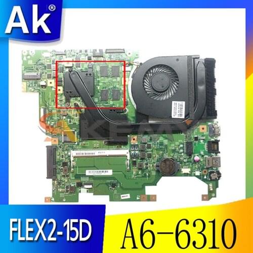 Akemy 13310-1 448.01001.0011 For Lenovo FLEX2-15D Laptop Motherboard CPU A6-6310 DDR3 100% Test Work