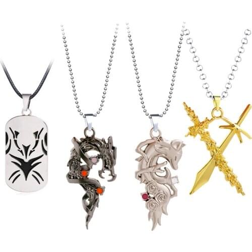 Anime YuYu Hakusho Necklace Yuusuke Kurama Hiei Pendant Cartoon Metal Chain Choker Women Necklaces Charm Gifts Jewelry collares