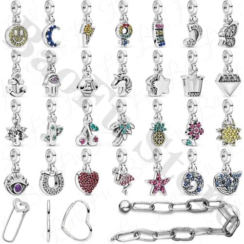 Authentic 925 Sterling Silver My Love Starfish Pendant Shiny ME Series Suitable for Women DIY Brooch Bracelet Necklace Jewelry