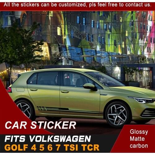 Car Decals Fit For VW Golf 4 5 6 7 TSI TCR Door & Waist line Graphic Vinyl Modified Decoration Custom Car Stickers Car Stylings