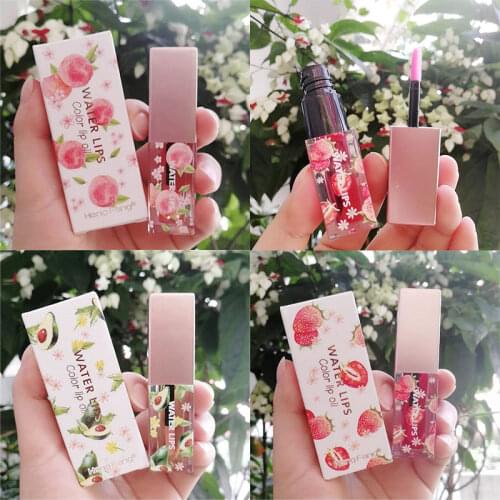 Color Changing Transparent Lip Gloss Transparent Lip Gloss Moisturizing Lasting Liquid Lipstick Plant Baby Fruit Lips Oil Makeup