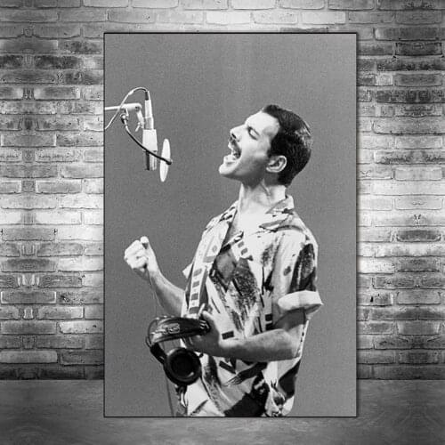 Black and White Classical Famous Singer Movie Star Portrait Canvas Painting Posters and Prints Pictures for Home Decoration