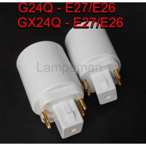 GX24Q TO E27 Converter,G24q to E26/E27 adapter,4P,15.5MM,Lamp base converter, E26 Lamp Holder to GX24Q Lamp Base 10pcs/lot